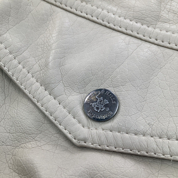 Beverly Hills Polo Club Women’s Tan Faux Leather Short Bomber Jacket Junior Xl - Picture 3 of 16